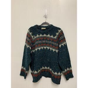 Gaeltarra Sweater Mens 46 Aran Fisherman 100% Wool Handloomed Made in Ireland